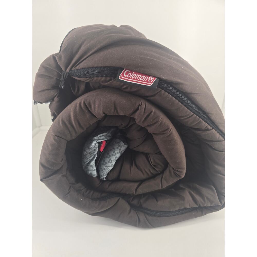 Coleman Sleeping Bag Brown with Gray Liner Adult Camping Travel